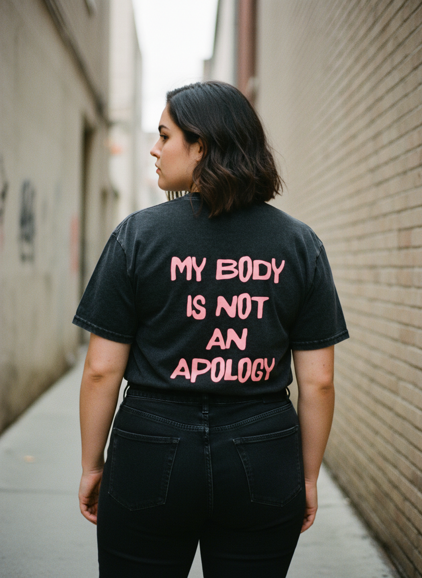 My Body Is Not An Apology, Vintage Wash Oversized Tee