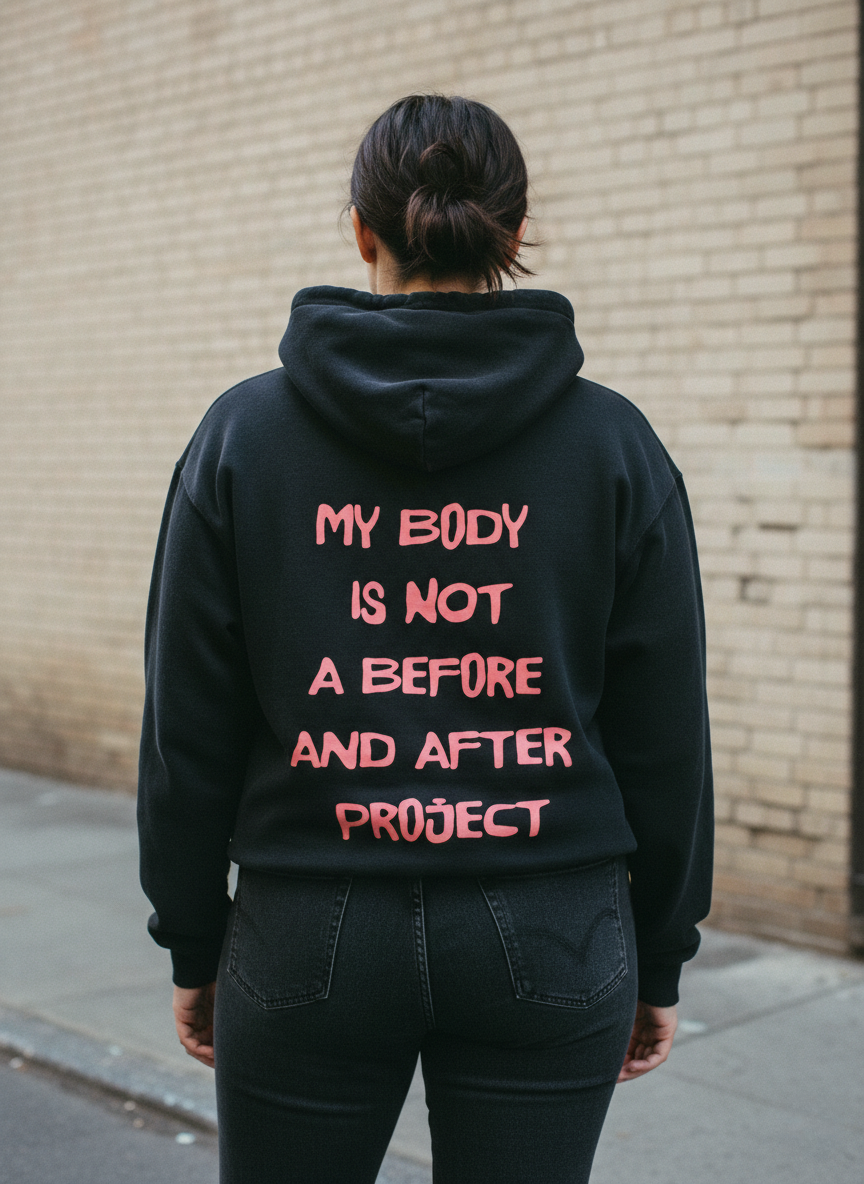 My Body Is Not A Before And After, Sunfade Oversized Hoodie