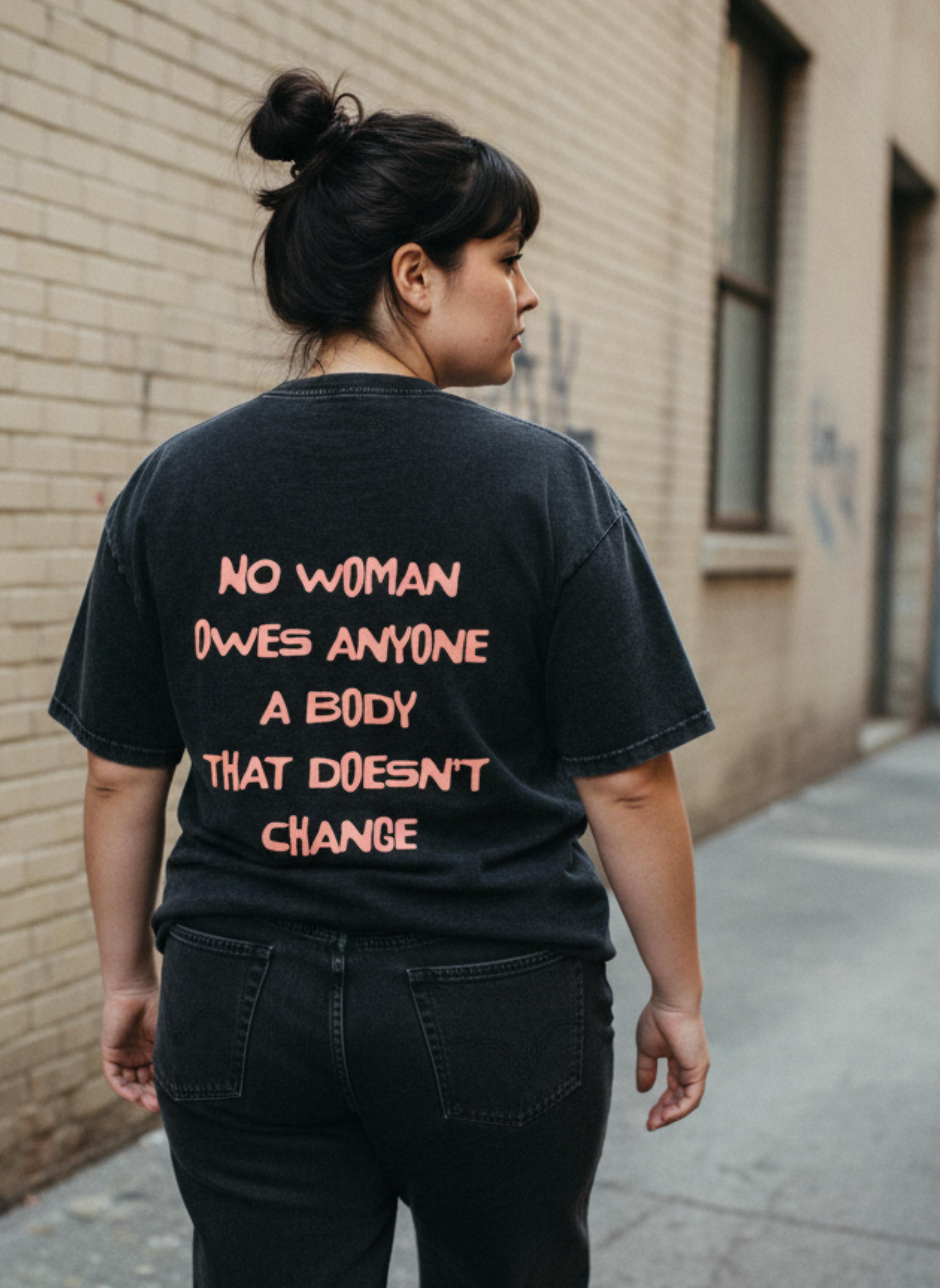 No Woman Owes Anyone, Vintage Wash Oversized Tee