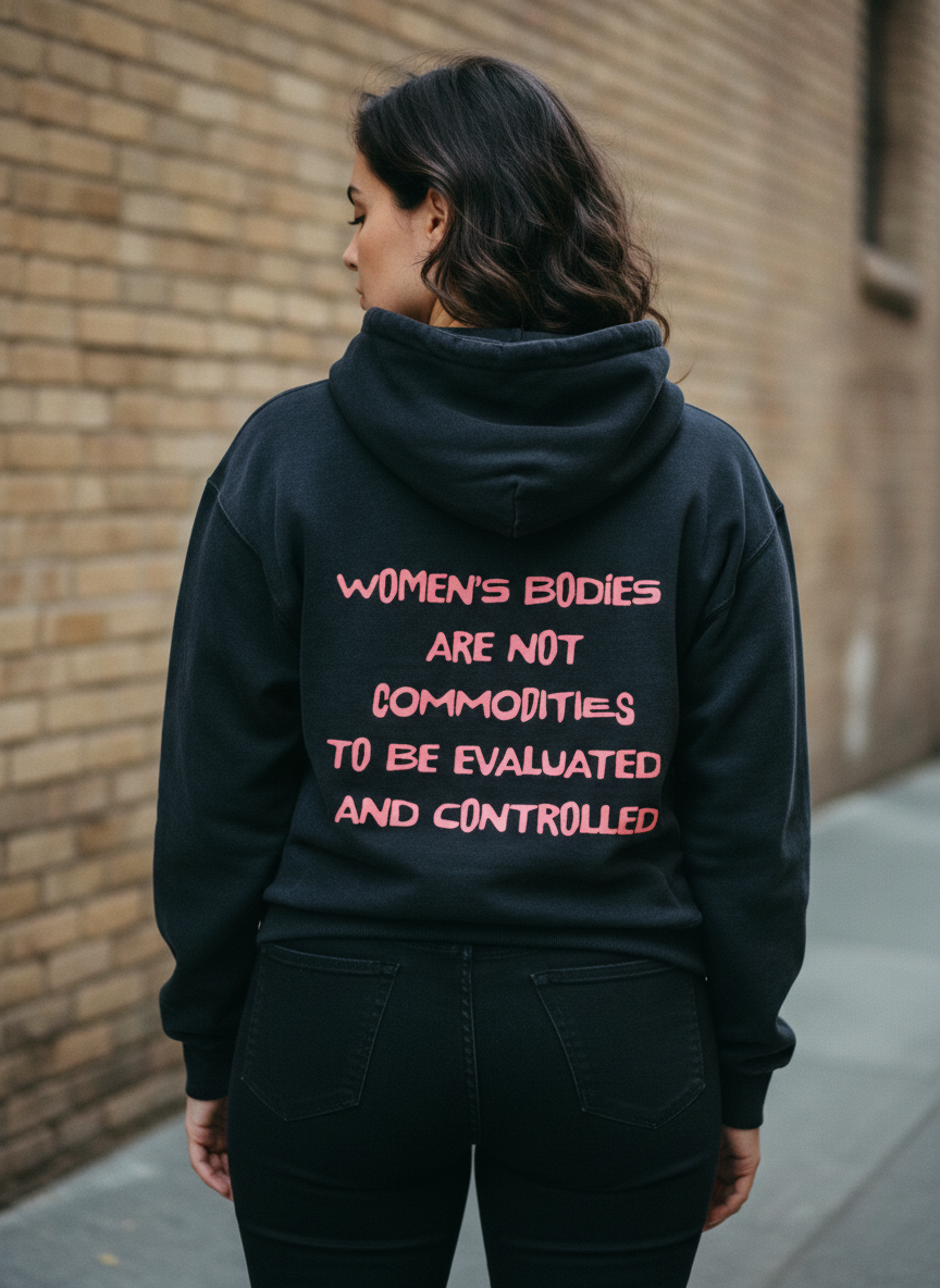 Women's Bodies Are Not Commodities, Sunfade Oversized Hoodie