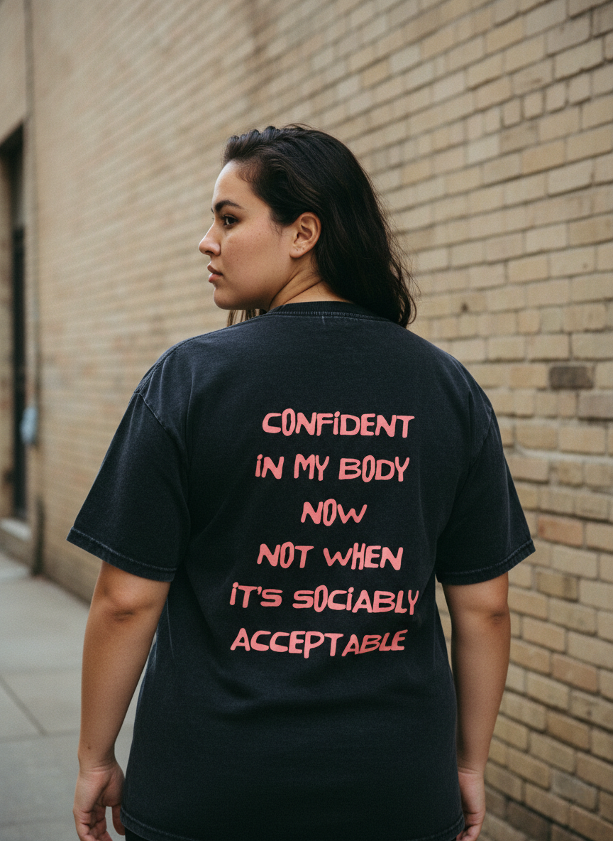 Confident In My Body Now, Vintage Wash Oversized Tee