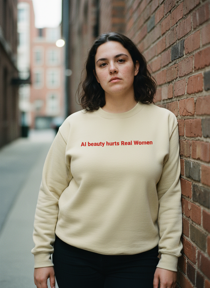 AI Beauty Hurts Real Women, Crewneck